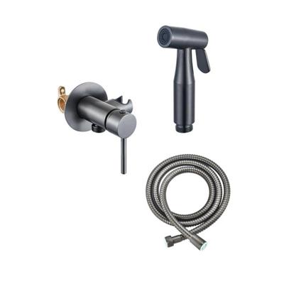 Fortifura Calvi Mengkraan Bidetset - handdouchehouder -100cm doucheslang - bidet handdouche - gunmetal SW1236932/SW1212633/SW970019 Fortifura Calvi Mengkraan Bidetset - handdouchehouder -100cm doucheslang - bidet handdouche - gunmetal SW1236932/SW1212633/SW970019