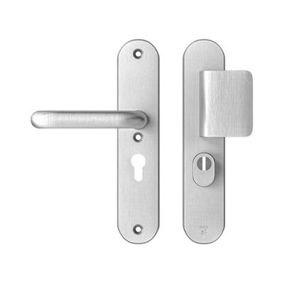 AXA AXA Oval Plus veiligheidsbeslag voordeur D-knop/U kruk PC55 met kerntrekbeveiliging SKG3 - aluminium