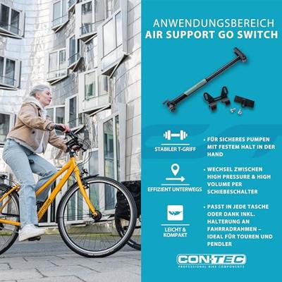 CONTEC minipomp "air support go switch" ct mini pump air support go switch bl./green - thumbnail