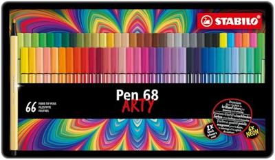 Stabilo pen 68 arty metalen doos viltstiften, 66st.