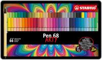 Stabilo pen 68 arty metalen doos viltstiften, 66st. - thumbnail