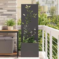 VidaXL Tuin privacy screen zwart 50 x 32 x 150 cm koudgewalst staal - thumbnail