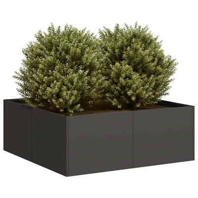 Plantenbak 80x80x30 cm staal zwart