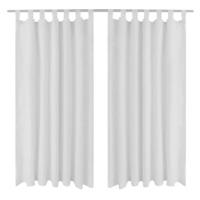 VidaXL Micro-satijnen gordijnen met ringen 140 x 225 cm 2 stuks (wit) - thumbnail