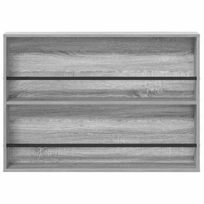 Tijdschrift Rek met plank 2 pcs Grijs Sonoma 100 x 12 x 70 cm