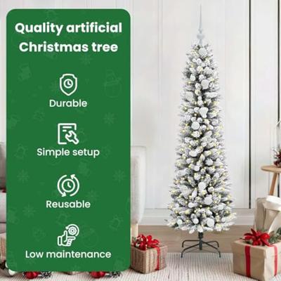 Kunstkerstboom met 150 LED Wit 150 cm PVC en Metaal en Plastic