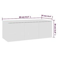 Tv-meubel 80x34x30 cm bewerkt hout wit - thumbnail