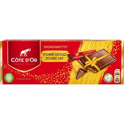 Côte d&apos;Or Mignonnettes chocolade, praliné, 10 g, doos van 21 stuks, apart verpakt