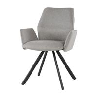 Livingfurn Draaibare Eetkamerstoel 'Diana' kleur Taupe - thumbnail