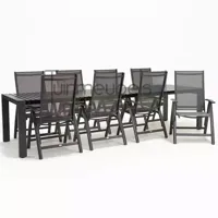 Tuinstoel Primero 8 stoelen met rialto aluminium tafel 262 x 329 cm - thumbnail