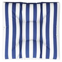 VidaXL Palletkussen gestreept 70x70x12 cm stof blauw en wit - thumbnail
