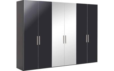 Goossens Kledingkast Easy Storage Ddk, Kledingkast 304 cm breed, 220 cm hoog, 4x draaideur en 2x spiegel draaideur midden