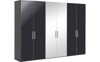 Goossens Kledingkast Easy Storage Ddk, Kledingkast 304 cm breed, 220 cm hoog, 4x draaideur en 2x spiegel draaideur midden - thumbnail