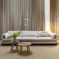 Zuiver 4,5-zits Bank 'Blossom' Eikenhout en stof, kleur Beige - thumbnail