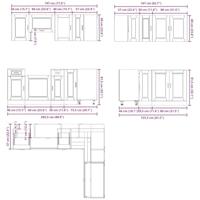 11-delige Keukenkastenset Porto bewerkt hout wit - thumbnail