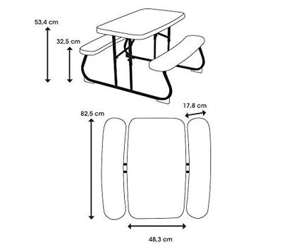 Kindertafel Lifetime Crème Opvouwbaar Picknick 82,5 x 53,5 x 90 cm Staal Plastic