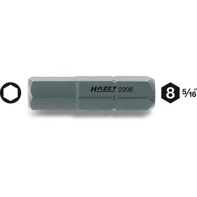 HAZET Bit 2206-10 · 5/16 inch (8 mm) zeskant massief · Binnen-zeskant-profiel · SW 10 mm