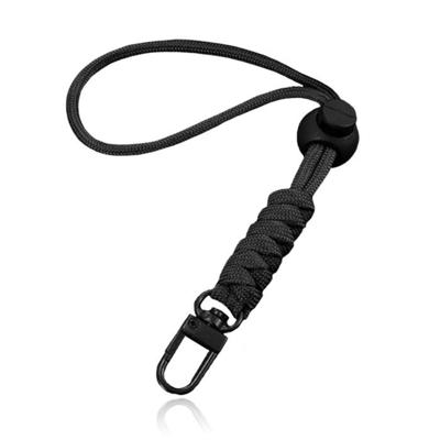 Telefoonkoord/Sleutelhanger met Karabijnsluiting en Koordstopper - Zwart Telefoonkoord/Sleutelhanger met Karabijnsluiting en Koordstopper - Zwart