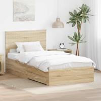 Bedframe met hoofdeinde Sonoma Eiken 100 x 200 cm Bewerkt hout - thumbnail