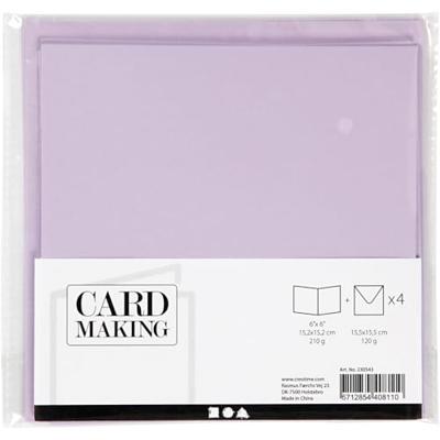 Creativ Company Kaarten en enveloppen, afmeting kaart 15,2x15,2 cm, afmeting envelop 16x16 cm, 210 gr, lichtpaars, 4 set/ 1 doos