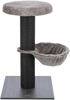 TRIXIE Mauricio 44458 Krabpaal 84 cm in bruin – kattenboom klein op 2 niveaus met gezellige knuffelzak & krasmogelijkheden – op stabiele MDF-plaat – 44458