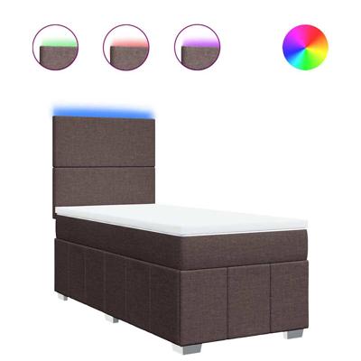 Boxspring met matras stof donkerbruin 100x200 cm