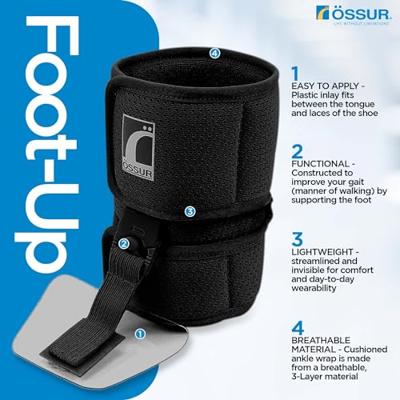 Össur Foot-Up Klapvoetbrace - M - Universeel - Zwart