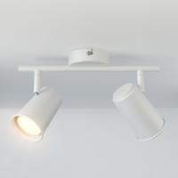 Riga - LED plafondlamp - 2 spots - Draaibaar en dimbaar - GU10 - Kantelbaar - Plafondspot - IP20 voor binnen - Wit - thumbnail