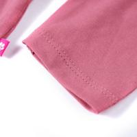 Kindershirt met lange mouwen kittenprint 140 frambooskleurig - thumbnail