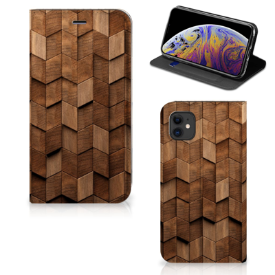 Book Wallet Case voor Apple iPhone 11 Wooden Cubes Book Wallet Case voor Apple iPhone 11 Wooden Cubes
