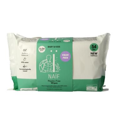 Naif Baby & Kids Water Billendoekjes 3 x 54 stuks Naif Baby & Kids Water Billendoekjes 3 x 54 stuks
