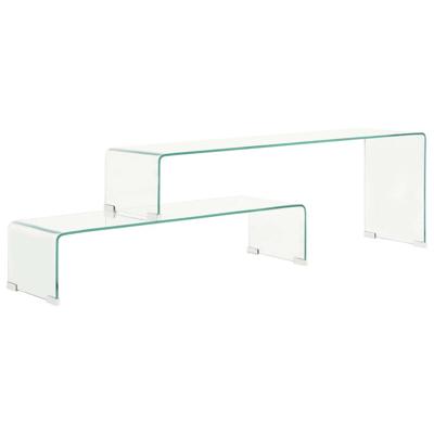 VidaXL 2-delige salontafelset 90x30x20/110x30x40 cm gehard glas