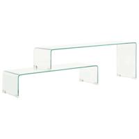 VidaXL 2-delige salontafelset 90x30x20/110x30x40 cm gehard glas - thumbnail