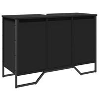 Wastafelkast 91x35x60 cm bewerkt hout zwart - thumbnail