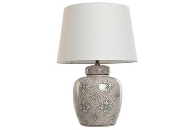 Bureaulamp Home ESPRIT Wit Beige Keramisch 50 W 220 V 43,5 x 43,5 x 61 cm