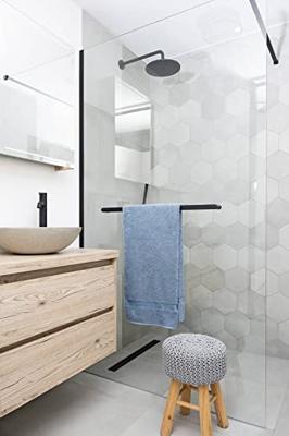 Saqu Modulo inloopdouche incl. handdoekhouder en antikalk 120x210cm mat zwart