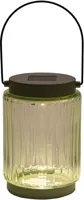 Anna's collection lantaarn solar 1led glas 12x8.5cm olijf - thumbnail
