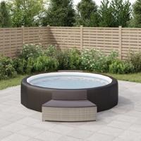 Spa-bankjes met kussens 2 st poly rattan grijs - thumbnail