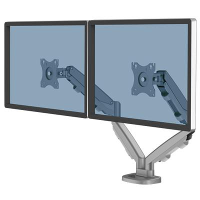 Fellowes 9683301 ESI EPPA monitorarm dubbel, 2 x monitoren 8 kg en 39 inch, zilver