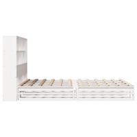 Bed met boekenkast zonder matras massief hout wit 160x200 cm - thumbnail