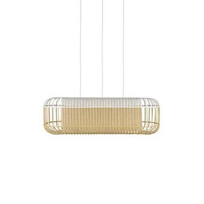 Forestier Bamboo Oval L hanglamp wit