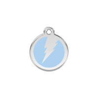 Flash Light Blue roestvrijstalen hondenpenning small/klein dia. 2 cm RedDingo - Reddingo - thumbnail