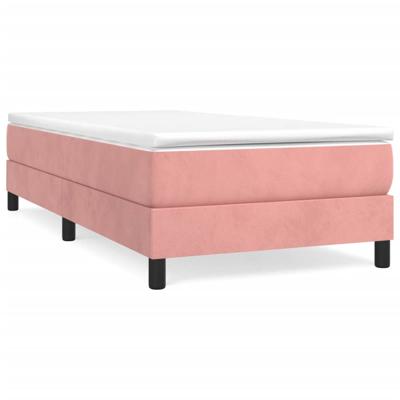 Boxspring met matras fluweel roze 80x200 cm