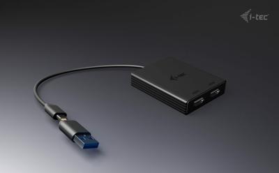 USB-kabel i-Tec CADUAL4KDP Zwart