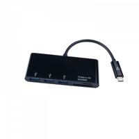 V7 V7UC3U-HUB-BLK-1E USB-C mannelijke naar 5-in-1 vrouwelijke hub Zwart - thumbnail