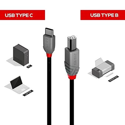 LINDY 36942 USB-kabel USB 2.0 USB-C stekker, USB-B stekker 2.00 m Zwart LINDY 36942 USB-kabel USB 2.0 USB-C stekker, USB-B stekker 2.00 m Zwart