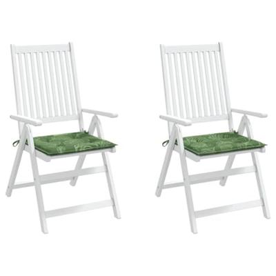 VidaXL Stoelkussens 2 st bladpatroon 40x40x3 cm stof