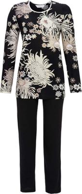 Zwarte pyjama roze bloemen