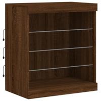 Dressoir met LED-verlichting 60,5x37x67 cm bruineikenkleurig - thumbnail