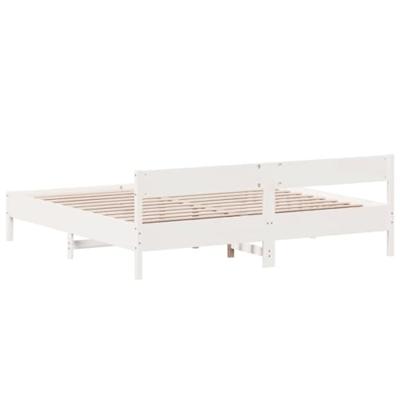 Bedframe zonder matras massief grenenhout wit 200x200 cm